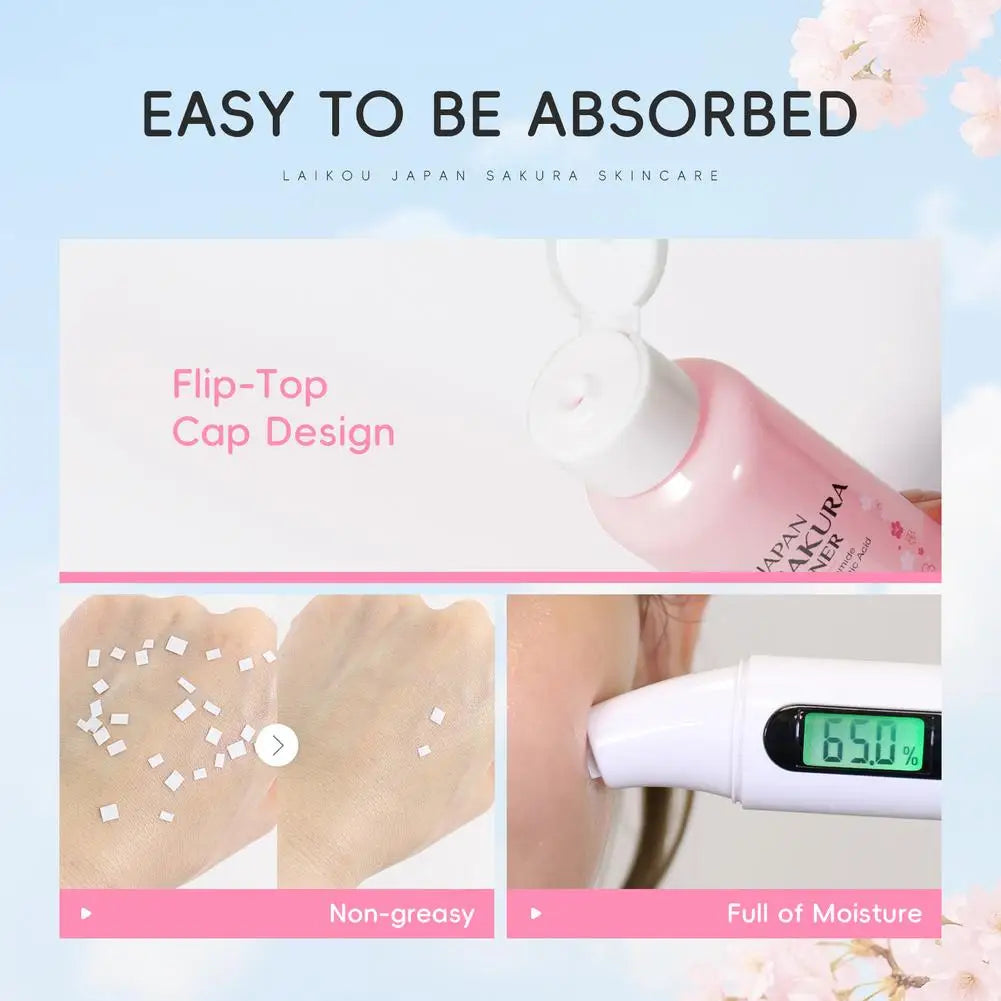 100ML Sakura Face Toner Brightening Hydrating Moisturizing Oil Control Deep Hydration Moisturizer Feels Light Serum Skin Care