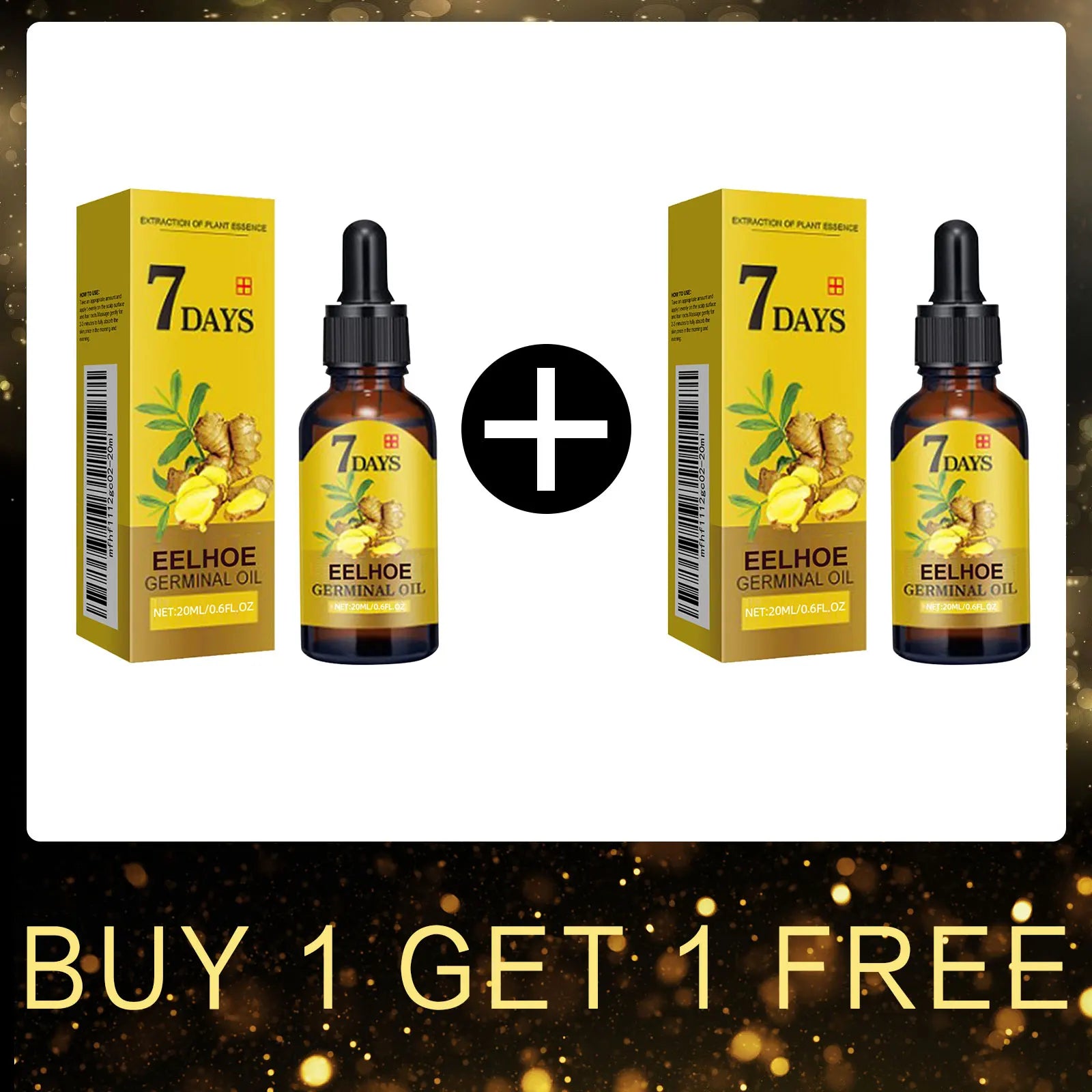 EELHOE Ginger Oil for Hair Growth Smooth Split Ends in Hair Strengthener Dense Prevent Hair Loss Woman Ginger Essential Oil 40ml
