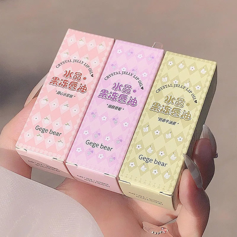 Gege Bear Crystal Jelly Lip Oil, Hydrating Moisturizing Lip Gloss, Transparent Lip Primer Long Lasting Lip Care