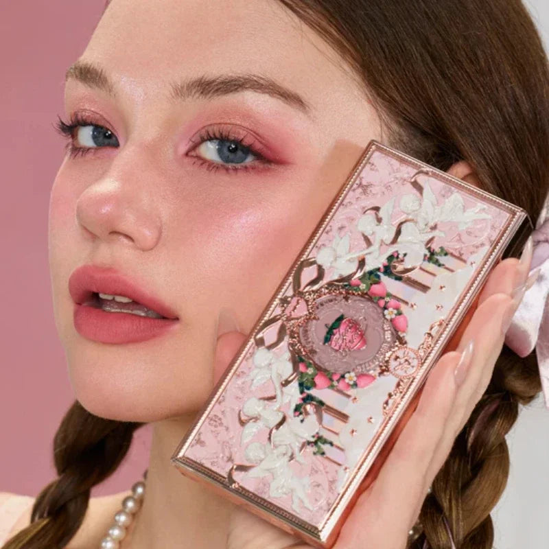 Flower knows Strawberry Cupid Collection Facial Complexion Palette Blush Eyeshadow Highlighter Flower Know Face Bronzer Palette