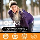 Natural Vitamin D3 K2 Softgels for Heart, Joint and Bone Health, D3 K2 Multivitamin Supplement
