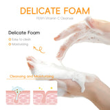 Vitamin C Facial Cleanser Deep Cleansing Moisturizing Blackhead Removal Gentle Foam Hydrating Non-Drying Face Wash Cleanser
