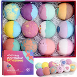 Bath Treat Gift Set - 12 Pack Handmade Natural & Organic Ingredients, Spa Relaxing Gifts for Women & Men, Aromatherapy Bubble Ba