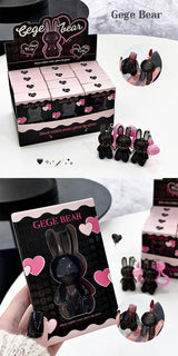 Gege Bear Pink Rabbit Velvet Matte Lip Cream Black Rabbit Water light lip glaze matte mirror pendant lipstick lip gloss