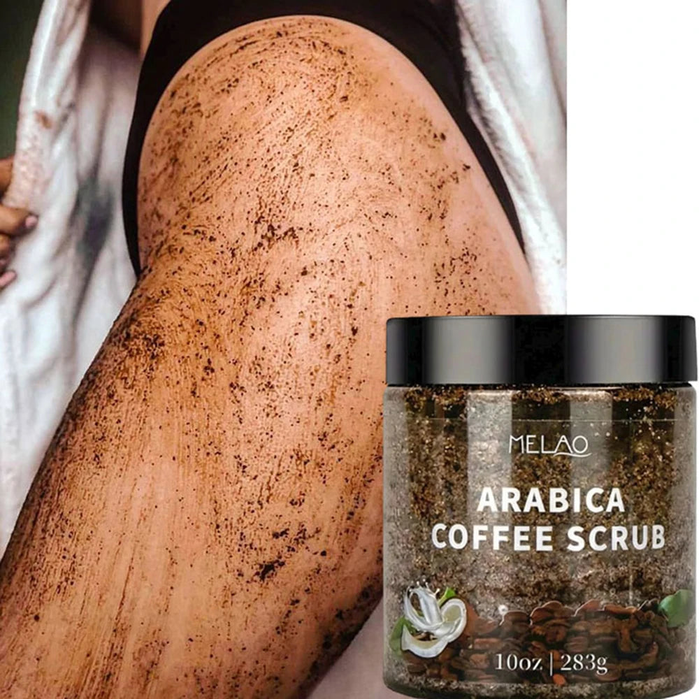 MELAO Arabica Coffee Scrub - All Natural Exfoliating Body Scrub for Skin Care Dead Sea Salt and Arabica Coffee Moisturizing