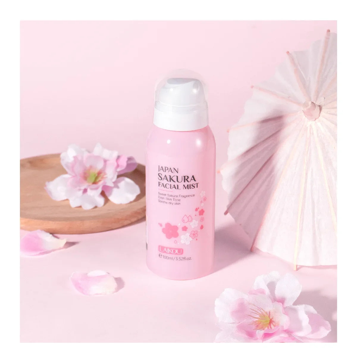 LAIKOU Sakura Facial Mist Brightening Spray Moisturizing Face Serum Brightening Toner Shrink Pores Oil Controlg Skincare 100ml