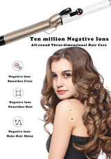 Temperature Setting Electric Hair Curler Long Curling Tong Wand 9-38mm Professional Hair Curling Iron LCD Screen