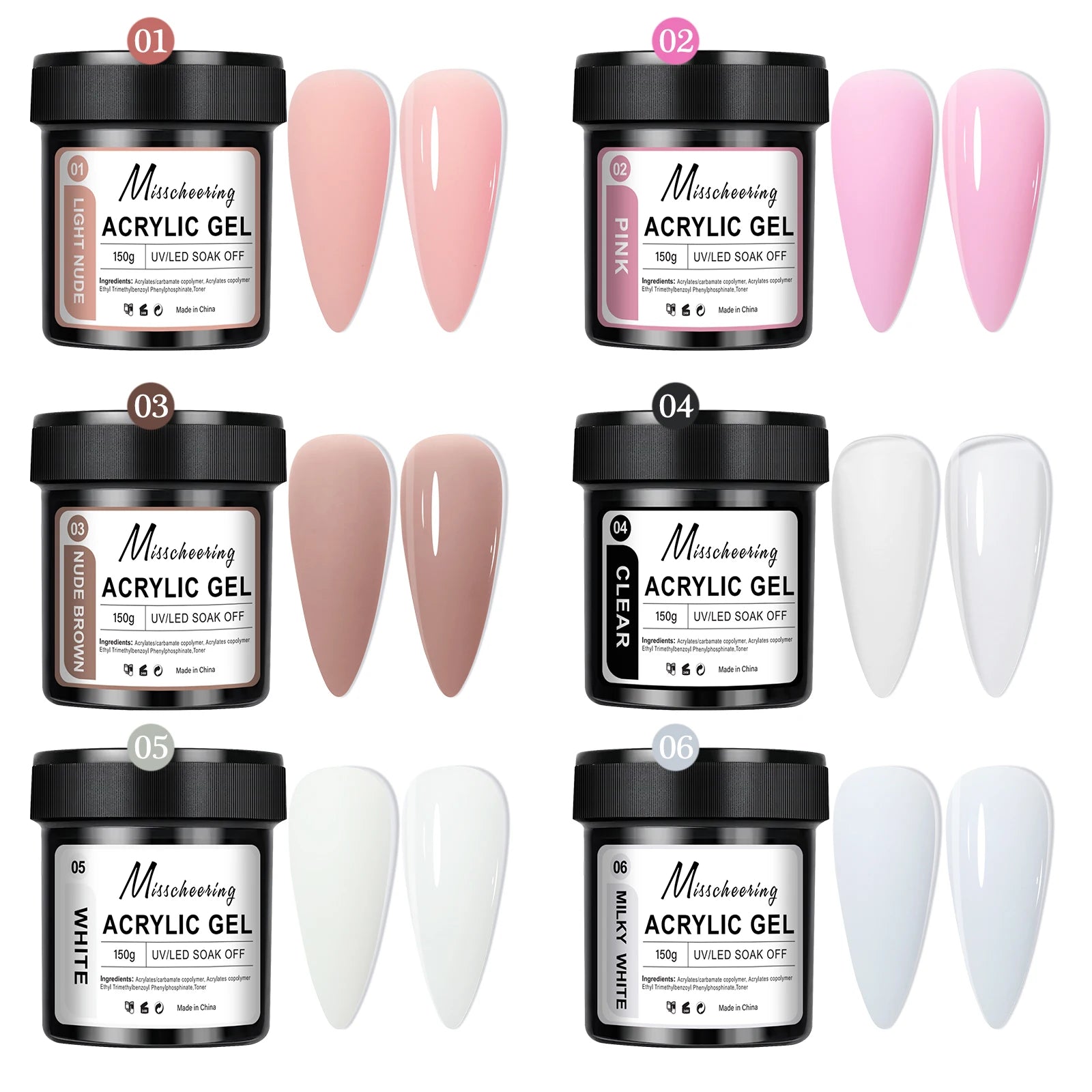 150g Large Capacity Nail Extension Gel Acrylic Semi-Permanent UV/LED Gel Varnish Suitable for DIY Design Nail Art Extension Tool