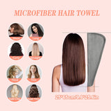 Solid Color Hair Towel Textured Dry Hair Cap 9.8 "X 25.5" Absorbent Hair Towel Wrap for Button-down Women