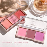 3-Color Cheek Red Plate Nude Makeup Natural Matte Milk Tea Orange Eye Shadow Makeup Lasting High Color Rendering Invisible