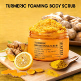 Turmeric Body Scrub - All-Natural Exfoliator for Body, Face, Hand & Foot, Gently Moisturizes & Brightens Skin for All Skin Types