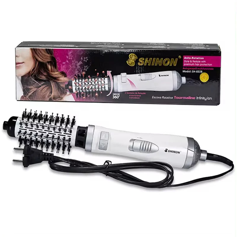3 in 1 Round Rotating Volumizer Styler Rotating Hair Brush Automatic Rotating Styler Ionic Hair Brush hot air Dryer