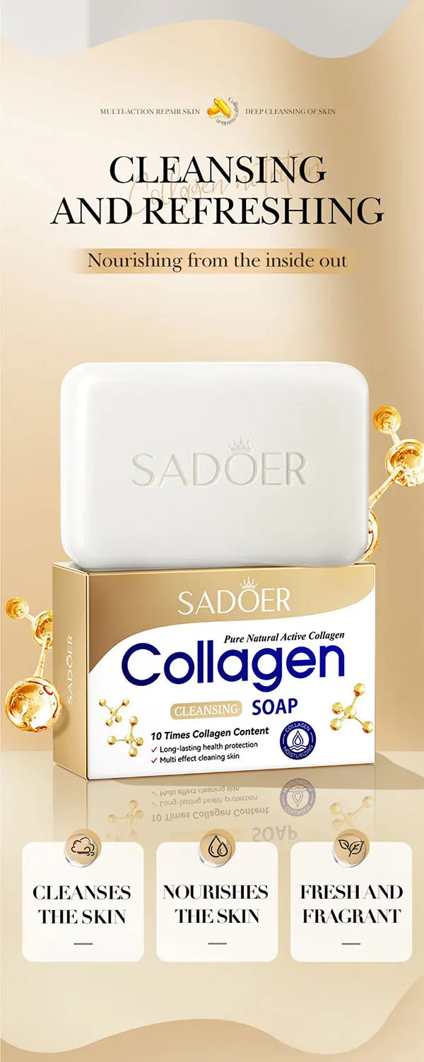 Collagen Gentle And Moisturizing Deep Cleansing Face And Bath Soap Long-Lasting Fragrance Handmade Soap