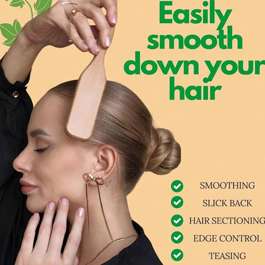 Boar Bristle Slick Back Hair Brush for Sleek Ponytail Bun & Smoothing Baby Hairs, Flyaways, Edge Control - Backcombing & Teasing