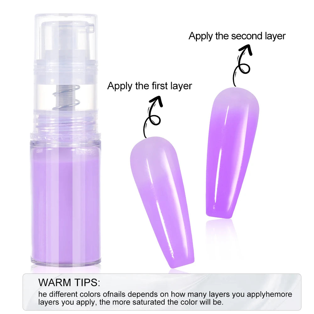 10g/bottle Nail Art Ombre Spray Powder Pearl Gradient Nail Pigment 12colors Blush Ombre Neon Nail Spray Powder Nail Supplies #FA