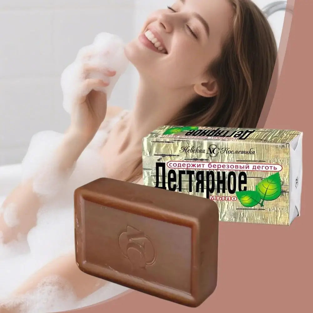 1/2/3/4/5pcs Russian NC Birch Tar Soap Purifying Face & Body Wash for Oily & Problem Skin, Deep Cleansing & Oil Control