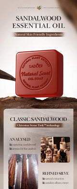 Sandalwood Handmade Soap for Women Deep Cleansing Body Whitening Essential Oil Shaving Soap Skin Lightening Foam Cleaner