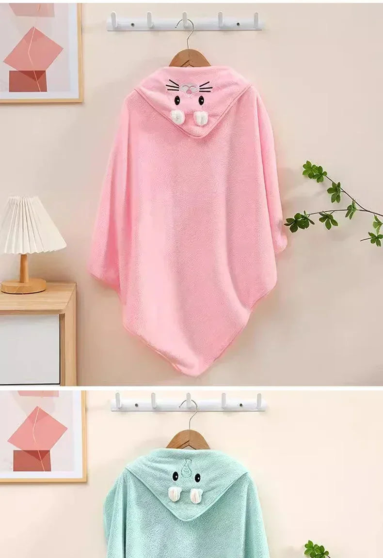 Soft Bath Towel for Baby Absorbent Towel Newborn Swaddle Wrap Baby Blankets for Girls Boys Thick Hooded Bath Towel Cloak lj
