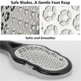 Professional Heavy-Duty Stainless Steel Painless Foot File & Remover with Splash Guard & Handle Suitable for Care Cracked Heels