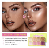 Eyebrow Cream Blush Curve Case Cream Cosmetics Highlighter Palette Matte Shimmer Finishes Shadow Tones Long-Lasting Cosmetics