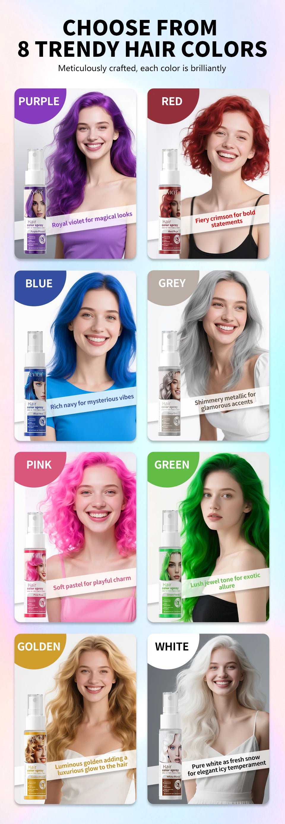Hair Color Spray Long Lasting Hair Dye Spray Instant Hair Salon Multi Color Hair Colour Cream for Festive Party Socccer Fan Gift