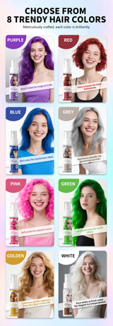 Hair Color Spray Long Lasting Hair Dye Spray Instant Hair Salon Multi Color Hair Colour Cream for Festive Party Socccer Fan Gift