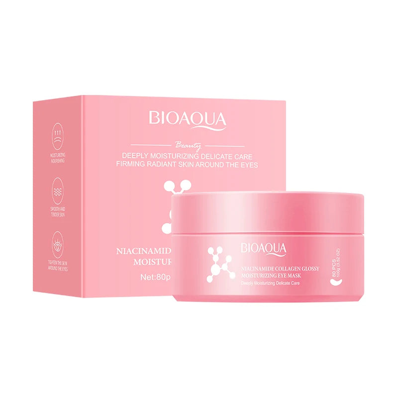 80 Pieces of Niacinamide Collagen Eye Mask, Anti-Dark Circles, Whitening, Anti-Wrinkle, Moisturizing, Anti-Aging Eye Patches