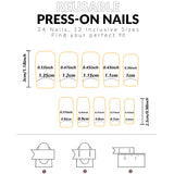 24 PCs Short French Gradient Love Nails with 1 Jelly Gel and 1 Nail File-For Girl Mother Women Gift