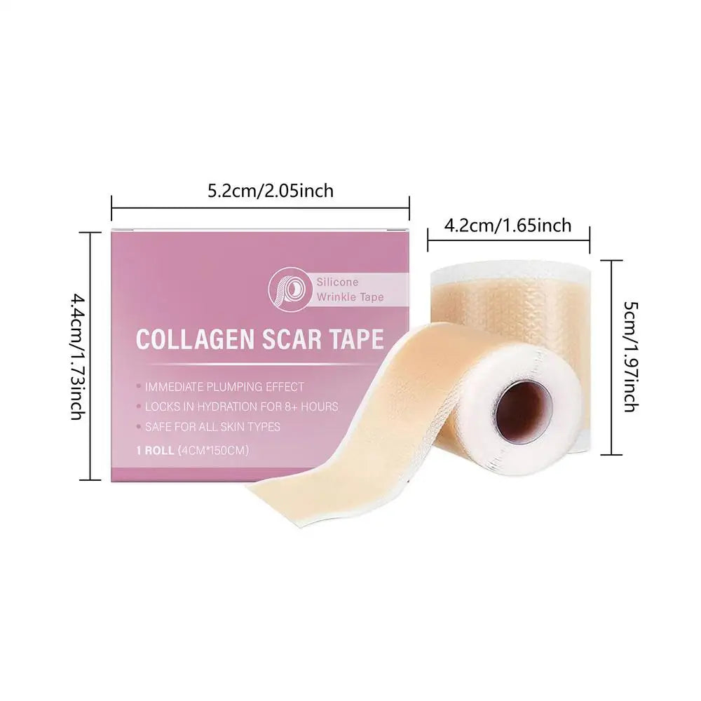 1 Roll Silicone Scar Sheets , 4cmX150cm Self-Adhesive Scar Cover Tape Reusable and Effective Skin Care Strips collagen scar tape
