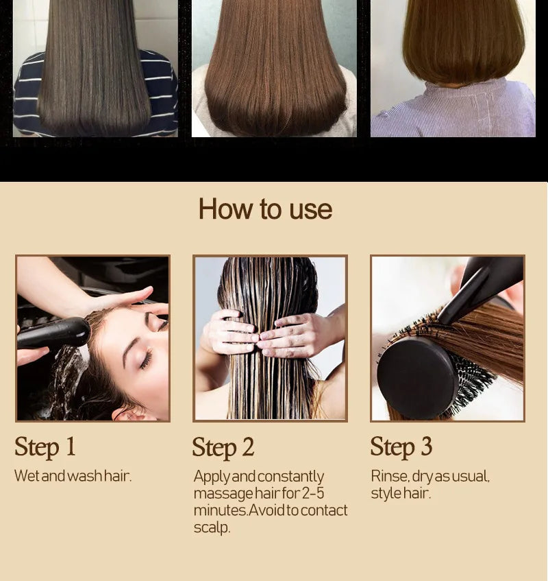 PURC No Steam Hair Mask Intensive Repair Dry Damaged Hair Smooth Silky Anti-Breakage Volumizing Hair Spa Treatment Conditioner
