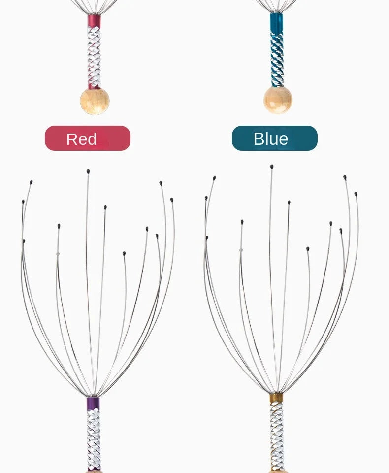 Octopus Head Massager Scalp Massager Relaxation Relief Body Massager Remove Muscle Tension Tiredness Metal Head Relax Massager