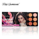 12 Colors Blush Contour Highlighter Makeup Palette, Matte Face Blush Powder for Cheek, Bright Shimmer Bronzer Professional Facia
