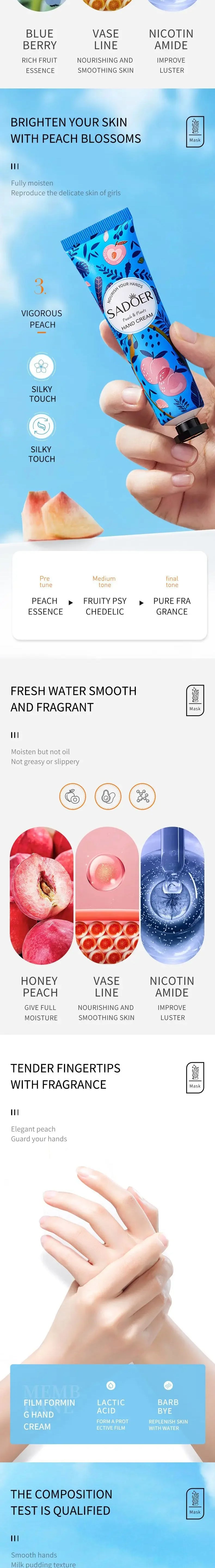 SADOER Hand Cream Set 5pcs Moisturizing for Dry Hands Travel Size Hand Lotion Gift Set to Nourish and Repair Dry Cracked Hands