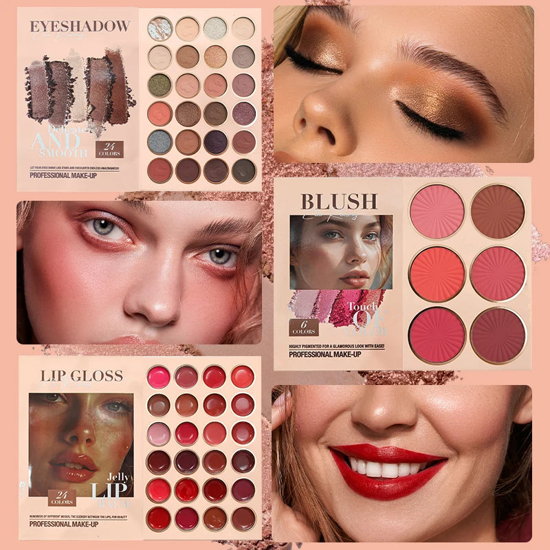 67-color multi-layered beauty book palette, a makeup book that combines eyeshadow, blush, contouring and highlighter,rich colors