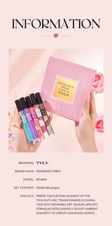 Alcohol-Free Women's Fragrance Gift Set 5Pcs Long-Lasting Fresh Scent Body Spray