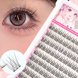 Easy-To-Adhesive False Eyelashes Set, Thick Cartoon Style with Natural Appearance, Suitable for Beginners, Thick and Fluffy, Rea