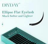 DIYDAY Ellipse Flat Eyelash Extensions 0.15 0.20 Super Softer Individual Flat Lashes Natural Look False Eyelashes for Makeup