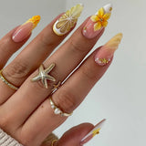 24Pcs Dark Press on Fake Nails with Black Glitter 3D Metallic Designs Sweet Cool Almond False Nails Detachable Nails Spice Girls
