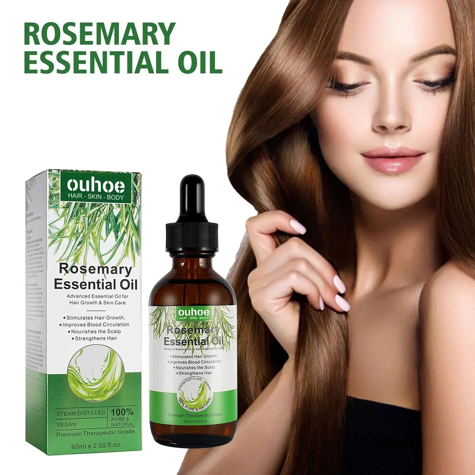 Rosemary Hair Growth Oil Anti-frizz Dandruff Treatment Scalp Damaged Nourishing Anti Hair Loss Serum Pure Rosemary Essential Oil