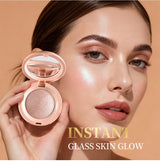 LongLasting Waterproof Face Highlighter Powder Instant Silky Skin Glow Baked Shimmer Illuminator Makeup Contouring Glitter