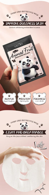 8pcs SADOER  Kawaii Fruits Face Mask Moisturizing Firming Hydrating Coconut Aloe Vitamin C Facial Masks for Face Skin Care