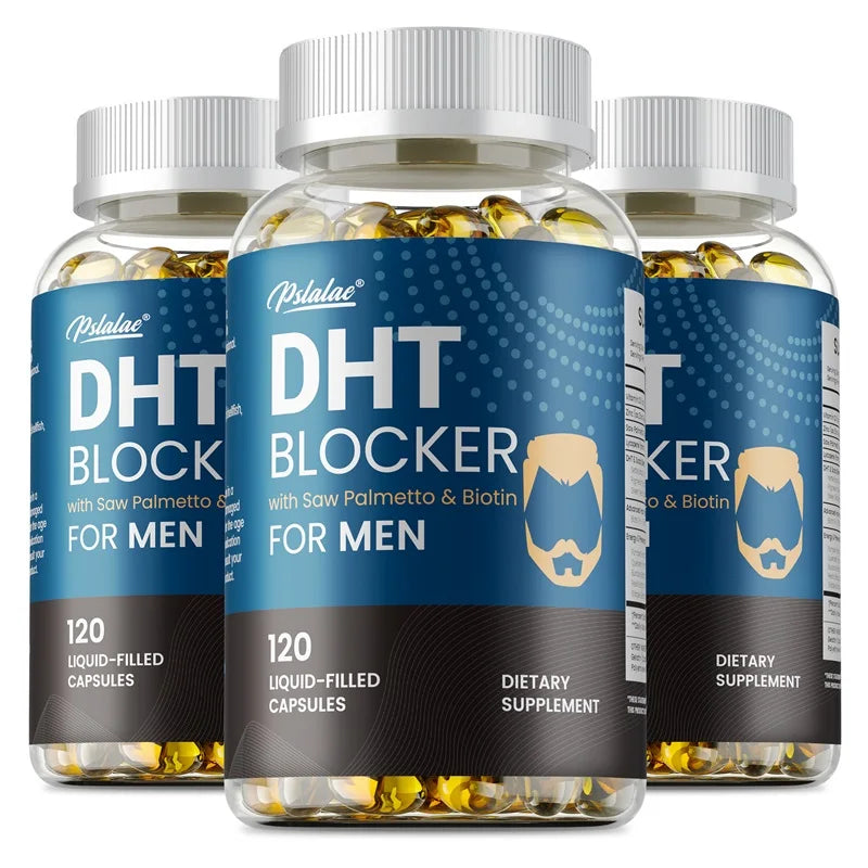 DHT Blockers for Men - Contains Saw Palmetto & Biotin To Promote Natural Hair Growth, Increase Vitality, and Maximize Absorption
