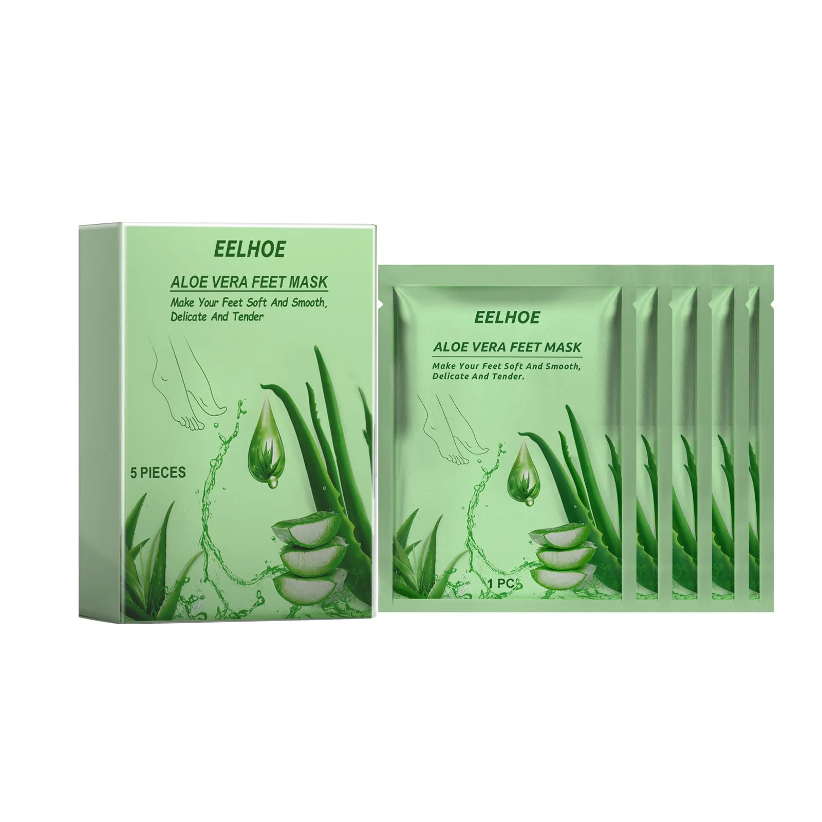 Aloe Vera Feet Mask Moisturizing Exfoliating Feet Mask Anti Drying Crack Remove Dead Skin Hydrating Foot Skin Care Foot Mask