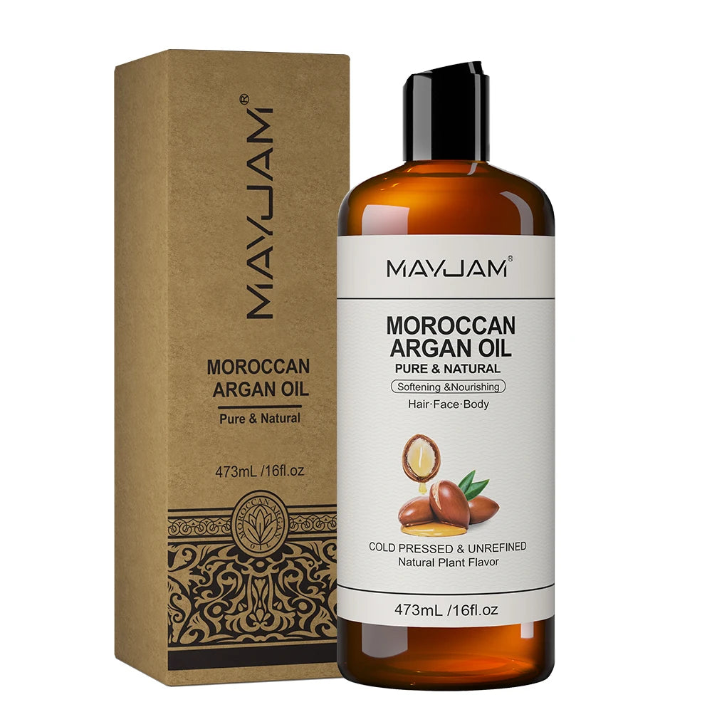 USDA Organic Coconut Oil for Skin Face Hair Cold-Pressed Sweet Almond Moroccan Argan Sunflower Seed Oil for Massage Moisturize