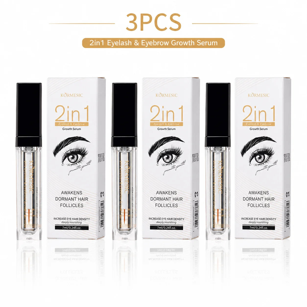 2 In 1 Eyelash Eyebrow Growth Serum Fast Lash & Brow Enhancer Fuller Looking Brows Longer Lashes Daily Care Formula Lash Booster