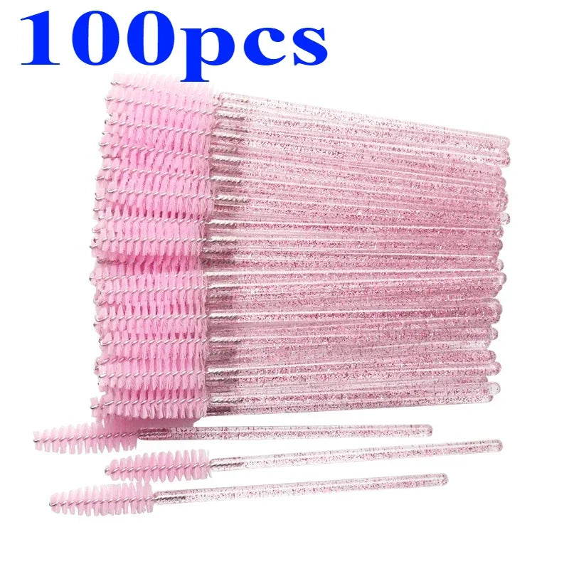 Wholesale 100/500/1000pcs Eye  Beauty Tools Disposable Mascara Wands Eyelash Brush Lash Extension Colorful  Spoolies for Eyebrow