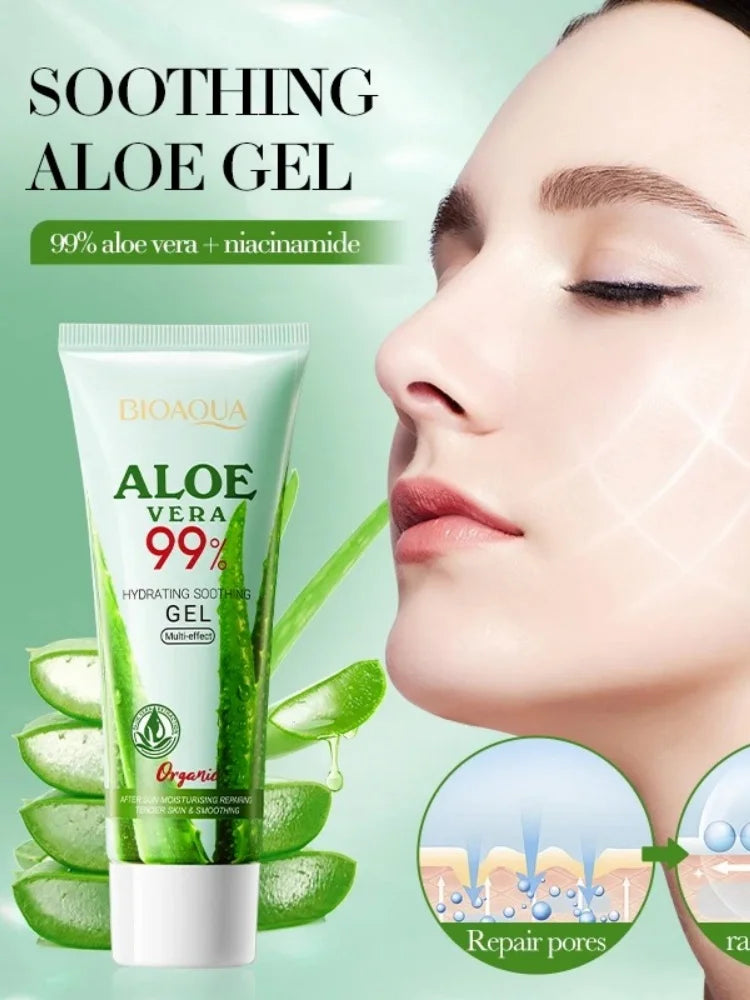 Moisturizing Aloe Vera Gel Is Suitable for Face and Body, Hydrating and Moisturizing, Repairing Sunburn, Suitable for Sensitive Skin, and Acne Care
