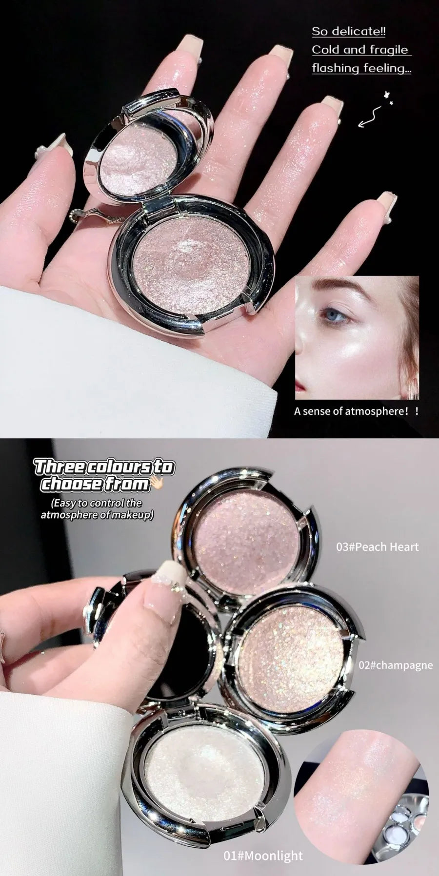 SHAQINUO Highlighter Cream, Radiant Shimmer Powder, Smooth with Potato Mash Texture, Long-lasting, Non-Flaking for Highlighting
