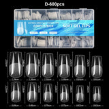 Luxury False Nail Tips Soft Gel Fingertip Semi-matte Capsules Almond French Coffin Full Cover Artificial Fake Nails Extension