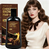 Water Ice Levin 3-in-1 Chestnut Brown Hair Dye Shampoo with Ginger & Ginseng for Instant Gray Coverage & Long-Lasting Color